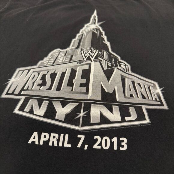 2013 WrestleMania The Rock Returns NY/NJ Black T-Shirt Men's Large - Picture 5 of 7